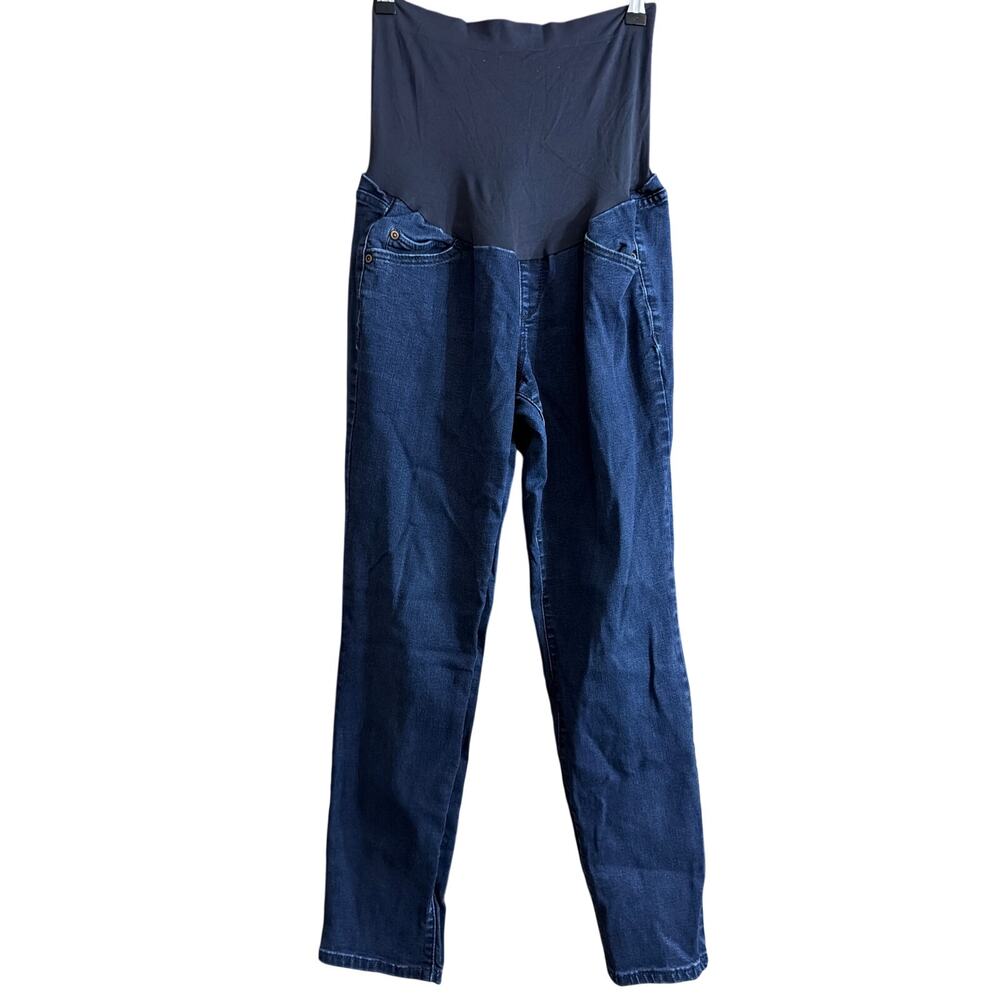 a.glow Women's Maternity Skinny Jeans Dark Blue Pregnancy Denim Size 10